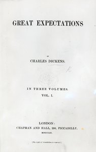 查尔斯狄更斯的伟大期望标题页，第一版，1861年（打印） 作者 英语学校