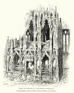 爱德华二世国王之墓，格洛斯特大教堂（雕刻） 作者 英语学校