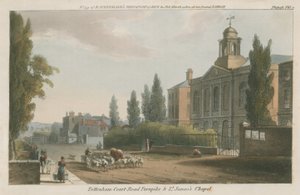 Tottenham Court Road收费公路和St Jamess Chapel，伦敦