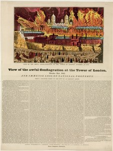伦敦塔火，1841年 作者 英语学校