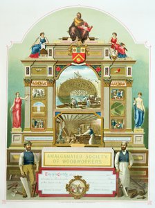 1860年合并木工协会的贸易标志 作者 英语学校
