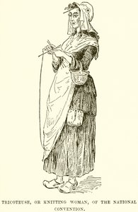 国民大会的Tricoteuse或Knitting Woman 作者 英语学校