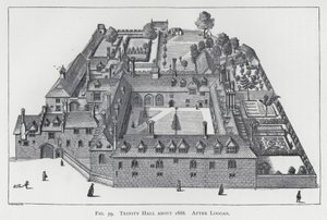 1688年左右的三一教堂，出自罗根之手（雕刻）。 作者 英语学校