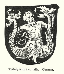 Triton, with two tails, German (engraving) 作者 英语学校