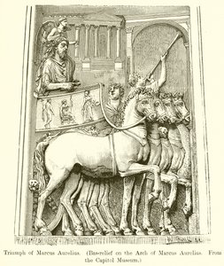 Marcus Aurelius的胜利。 （Marcus Aurelius拱门上的浮雕。来自国会大厦博物馆） 作者 英语学校