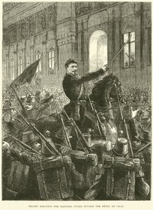 特洛克于1870年10月在Hotel de Ville酒店外召集国民警卫队 作者 英语学校