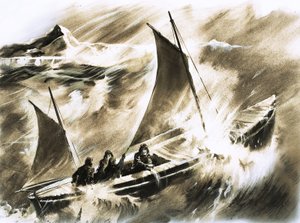 暴风雨中的不明船只 作者 英语学校