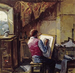 梵高离开了他在矿山的传教工作，并在布鲁塞尔开始绘画 作者 英语学校