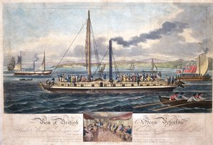 英国蒸汽船的视图，由R. Ackermann出版，1820-51（彩色aquatint） 作者 英语学校