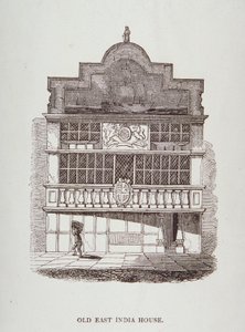 东印度议院看法，有在前面的图，c.1700 作者 英语学校