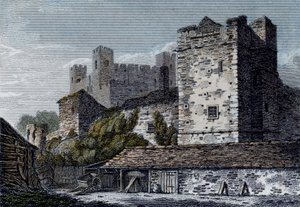 罗切斯特城堡，肯特看法。 c.1830 作者 英语学校