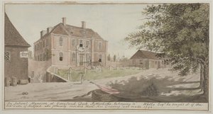 在格陵兰码头的一个古老豪宅的视图在Rotherhithe，Bermondsey，1796（在纸上的wc） 作者 英语学校