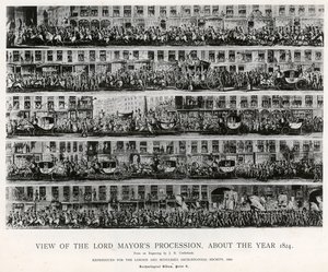 市长游行队伍的视图，大约在1824年 作者 英语学校