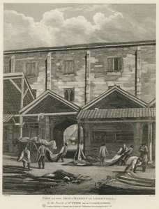 Leadenhall的皮肤市场的看法，在圣皮特山教区在Cornhill，伦敦 作者 英语学校