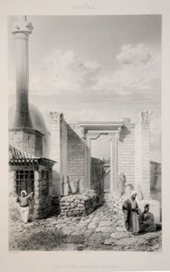 奥古斯都神庙的景色，出版。1863年石版画。 作者 英语学校