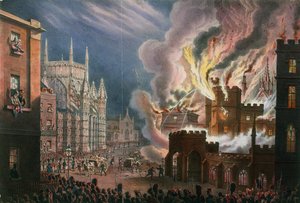 1834年10月16日，议会两院破坏的观点 作者 英语学校