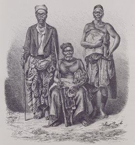 Loango Coast的村长，妻子和高官，来自Falkenstein博士的照片，来自“人类的历史”，第1卷，由Friedrich Ratzel教授，1896年 作者 英语学校