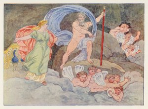 维吉尔的《埃涅伊德》：朱诺和埃俄洛斯（彩色石版画） 作者 英语学校