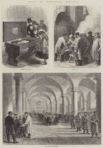 参观格林威治医院（雕刻）。 作者 英语学校