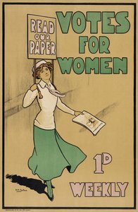 妇女投票》，选自《女权主义者》，1912 年出版（彩色石版印刷）。 作者 英语学校