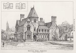 温布尔登的威斯菲尔德大厦（雕刻）。 作者 英语学校