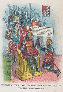 征服者威廉（William the Conqueror）将土地交给他的追随者 作者 英语学校
