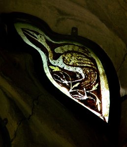 窗口s5描绘了一只鸟 - 苍鹭？ 作者 英语学校