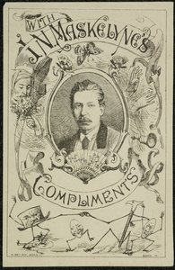J. N. Maskelyne 的致意，约 1875 年（雕刻） 作者 英语学校