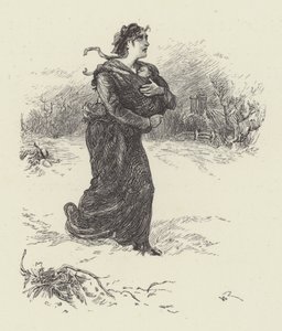 Woman with Baby in Snow (engraving) 作者 英语学校