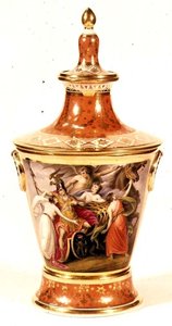 托马斯-巴克斯特绘制的伍斯特花瓶，约1820年 作者 英语学校