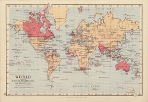 显示英属领地和属地的世界（彩色石印版） 作者 英语学校