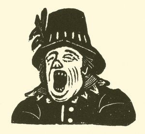 Yawn (woodcut) 作者 英语学校