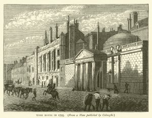 1795年的约克宫，来自科尔纳吉发表的视图（雕刻）。 作者 英语学校