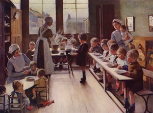 日间托儿所用餐的幼儿（彩色平版） 作者 英语学校