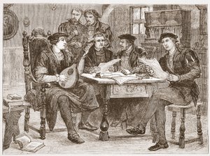 Zwingle在他的朋友中，詹姆斯·艾特肯·威利（James Aitken Wylie，1808-1890），酒吧的新教历史插图。 1878年 作者 英语学校
