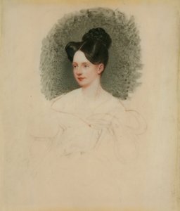 Marianne Cregoe Colmare（后来的Baurton Bennett女士）未完成的肖像c.1833-34（卡上装有象牙的缩影） 作者 英语学校英语学校