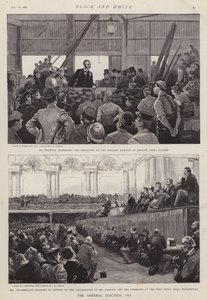 1892年英国大选活动的场景（平版）。