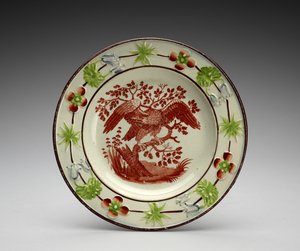盘子c。 1818-1846年（带转印和搪瓷的铅釉陶器） 作者 伊诺克·伍德和儿子