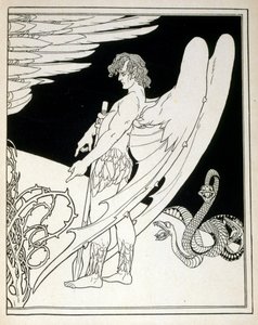 A Giant Angel from the book Judah illustrated by Ephraim Moses Lilien (1874-1925). Lilian is considered as the father of Zionist iconography, created in the Jugendstil (German art nouveau) style. He illustrated
