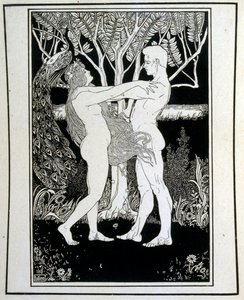 Adam and Eve (innocence), from the book Judah illustrated by Ephraim Moses Lilien (1874-1925). Lilian is considered as the father of Zionist iconography, created in the Jugendstil (German art nouveau) style. He illustrated