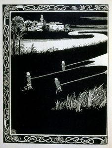 在Gemorrhe（蛾摩拉）之前的伊纳克，出自埃弗莱姆-摩西-利连（1874-1925）所绘的《犹大》一书。利连被认为是犹太复国主义图画之父，以Jugendstil（德国新艺术）风格创作。他为《犹大》（1900年）绘制了插图，这是一本关于B. 作者 以法莲摩西百合