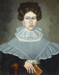 拿着书的女人，约1835年。