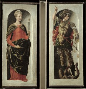 圣阿波罗尼亚和圣迈克尔，c.1473 作者 罗伯蒂（Ercole de Roberti）