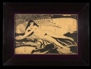 斜倚裸体（纸本钢笔）