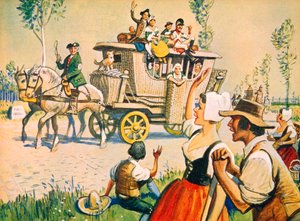 1787 年巴黎与凡尔赛之间公路上的马车