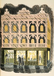 公共屋，来自JM Richards的&39;High Street&39;的插图，由Curwen Press，pub打印。 1938年的乡村生活 作者 埃里克·拉维鲁（Eric Ravilious）