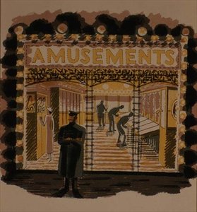 游乐场，由Curwen出版社印刷，摘自《高街》，作者J.M.Richards，由《乡村生活》出版。 作者 埃里克·拉维鲁（Eric Ravilious）
