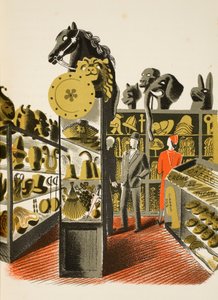 Theatrical Costume和Prop Hire Shop，来自JM Richards的&39;High Street&39;插图，由Curwen Press，pub打印。 1938年的乡村生活 作者 埃里克·拉维鲁（Eric Ravilious）
