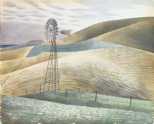 风车，1934年 作者 埃里克·拉维鲁（Eric Ravilious）