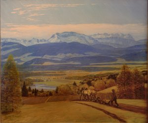 Bauer beim Pflügen im Engadin 作者 埃里希·埃勒·萨马登
